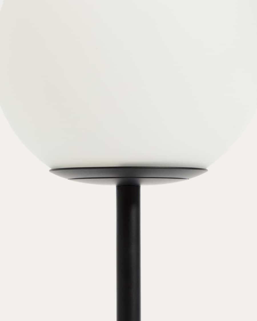 Brisia metal table lamp with black finish and 1 frosted glass ball Ø15cm