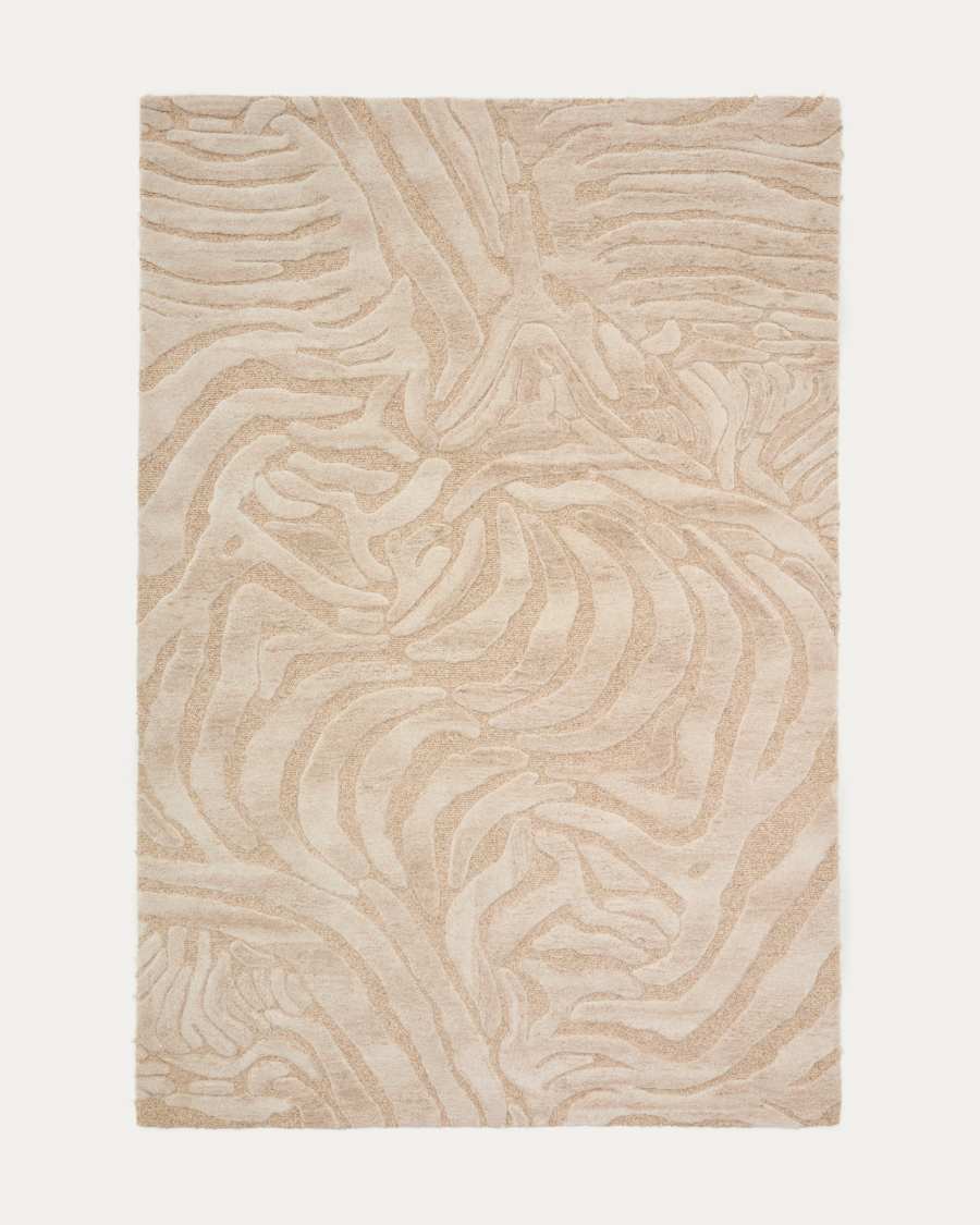 Tribet zebra jacquard wool blend rug 200 x 300 cm