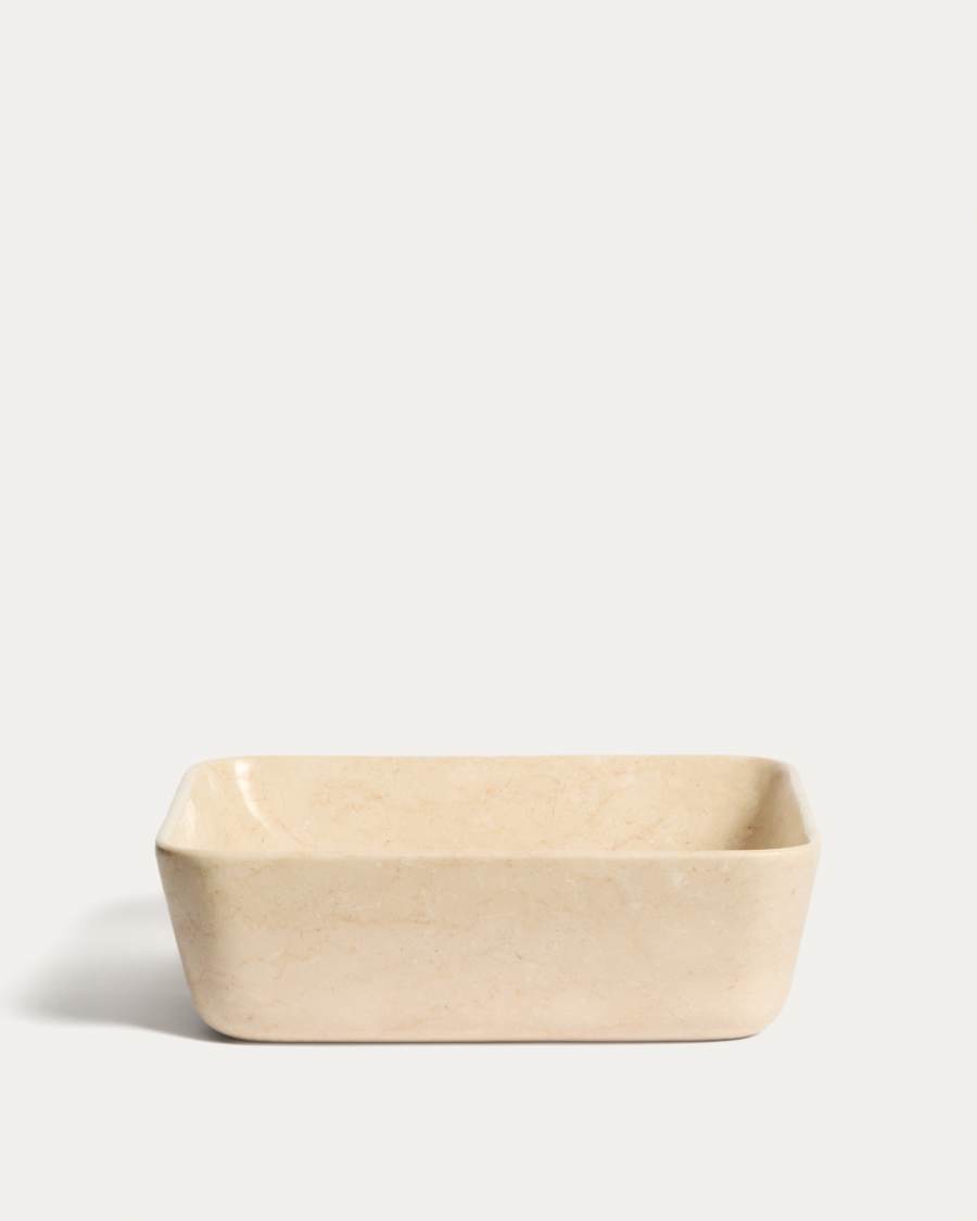 Darnen beige marble countertop washbasin 35 x 35cm