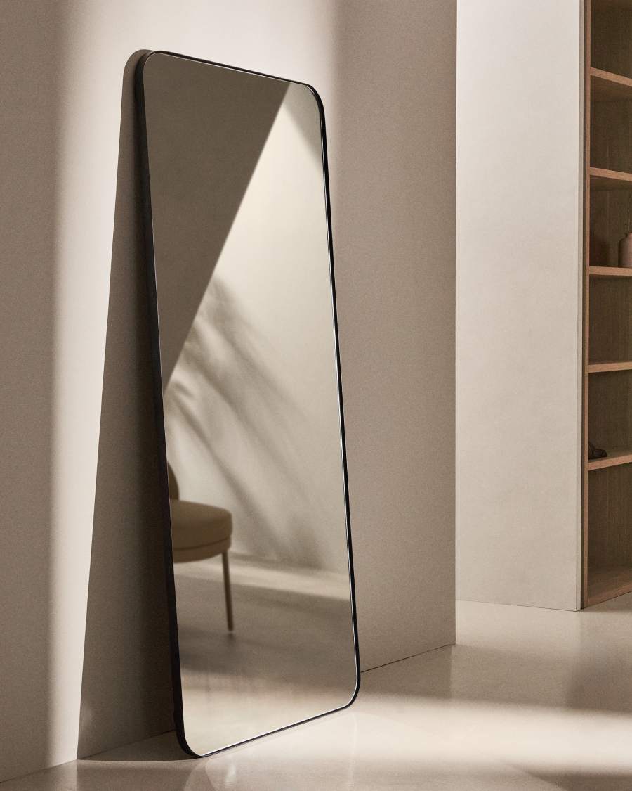 Marco black metal mirror 80 x 180cm