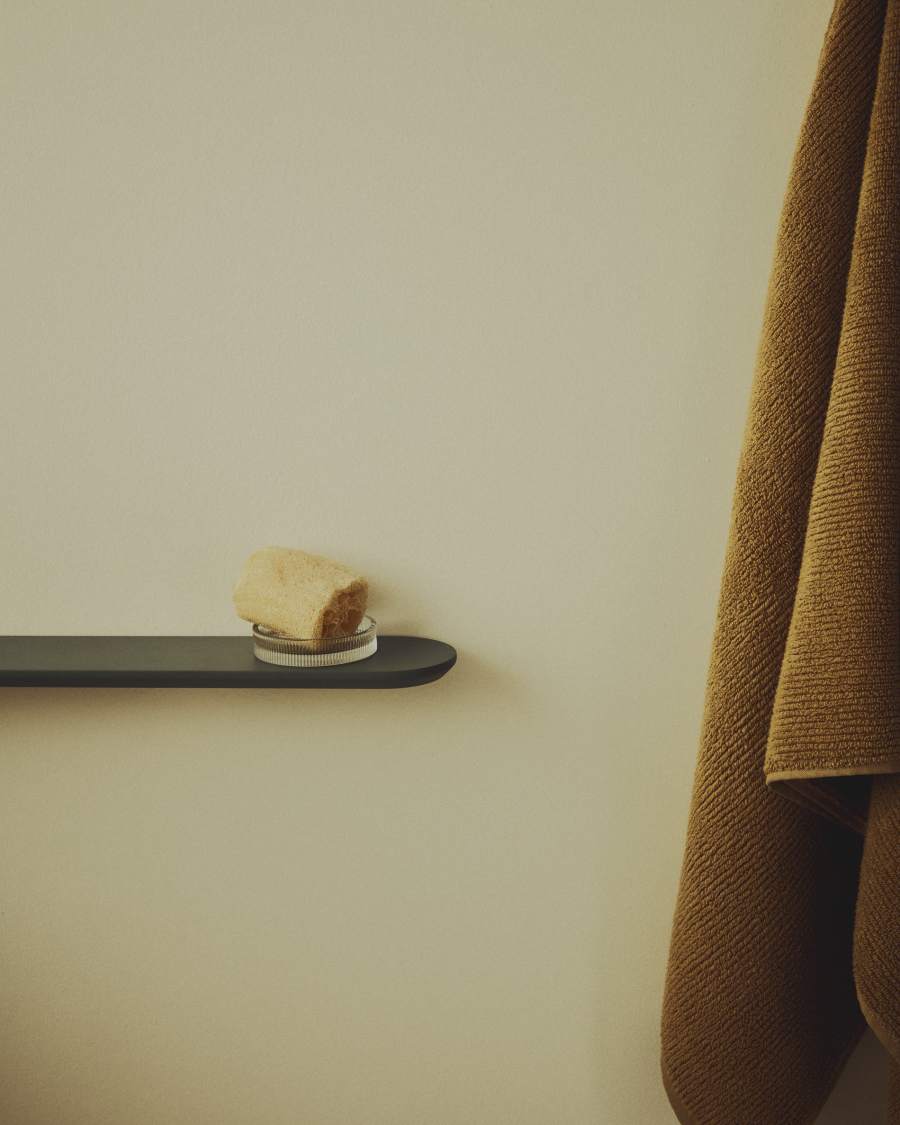 Arely set of 2 shelves in MDF with green lacquer finish 35 cm/55 cm
