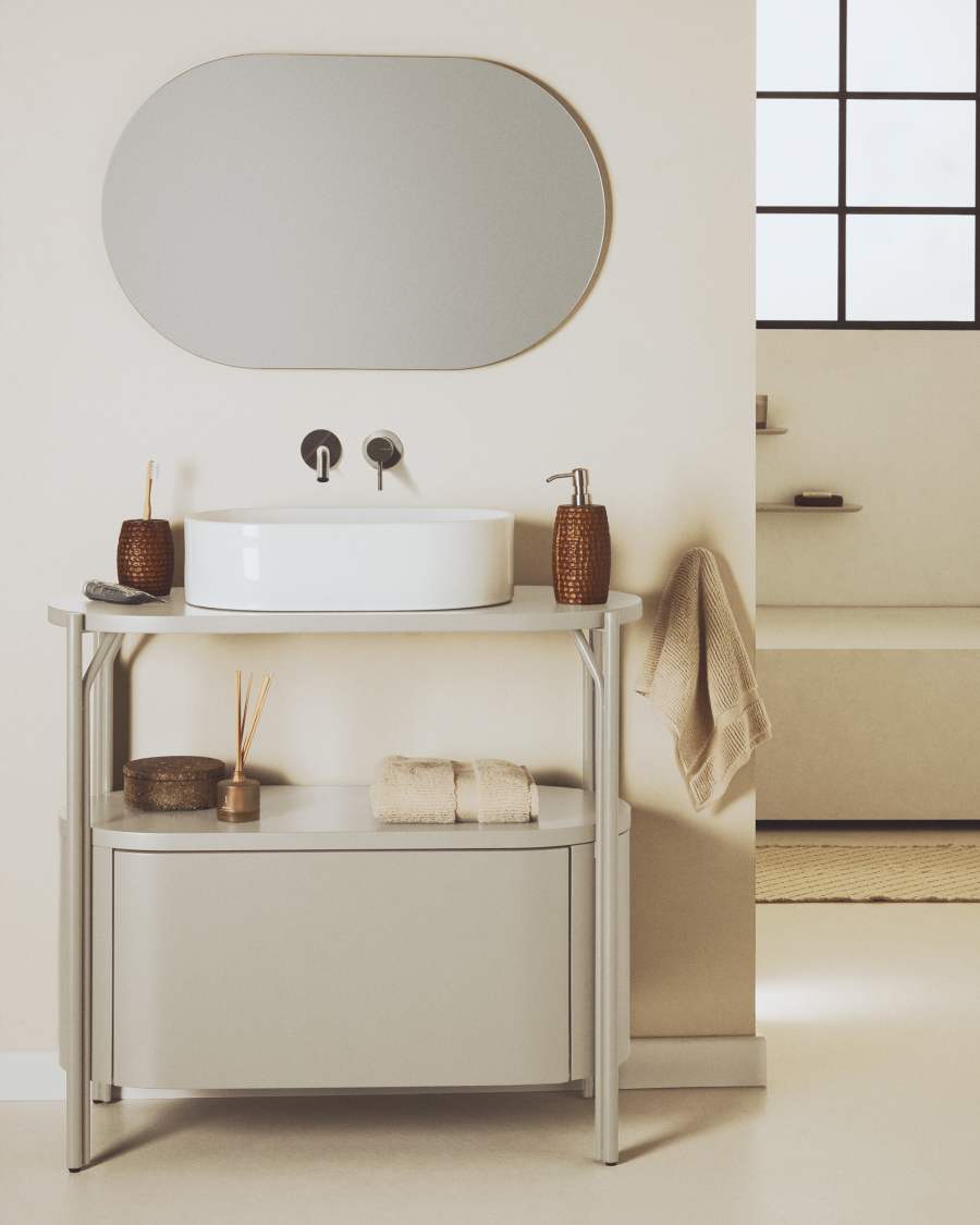 Ovara countertop basin in white glazed ceramic 50 x 31 cm