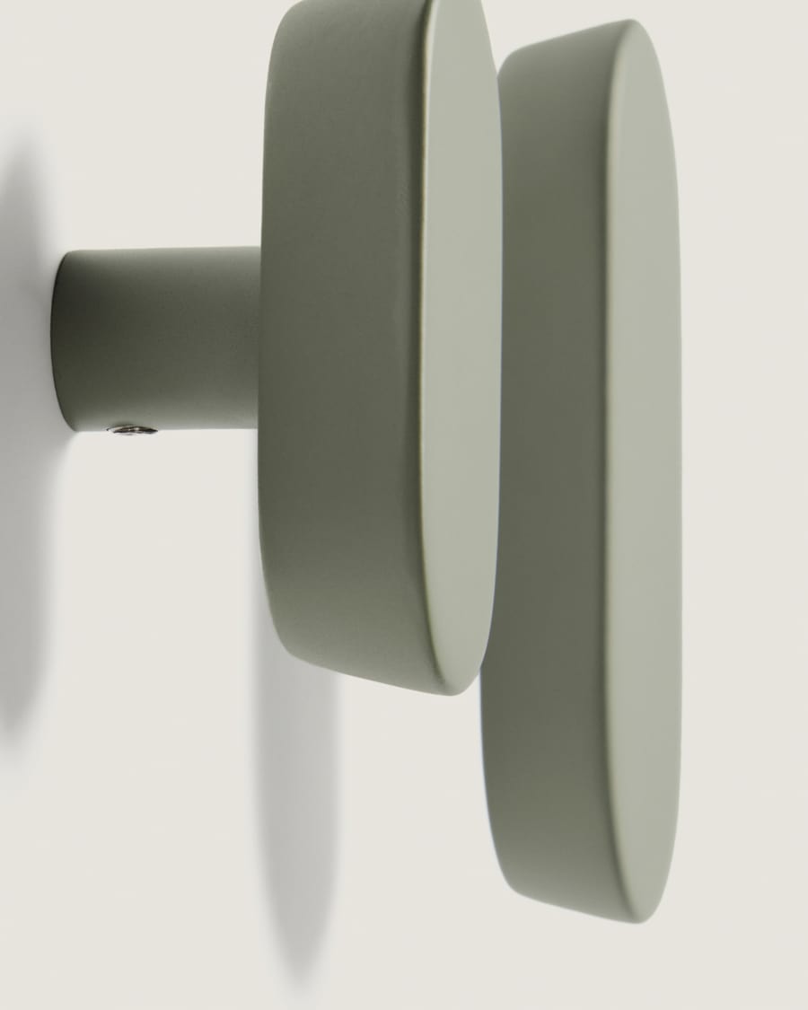 Arely set of 2 solid beech wood hangers with green lacquer finish 6.5 cm/10 cm
