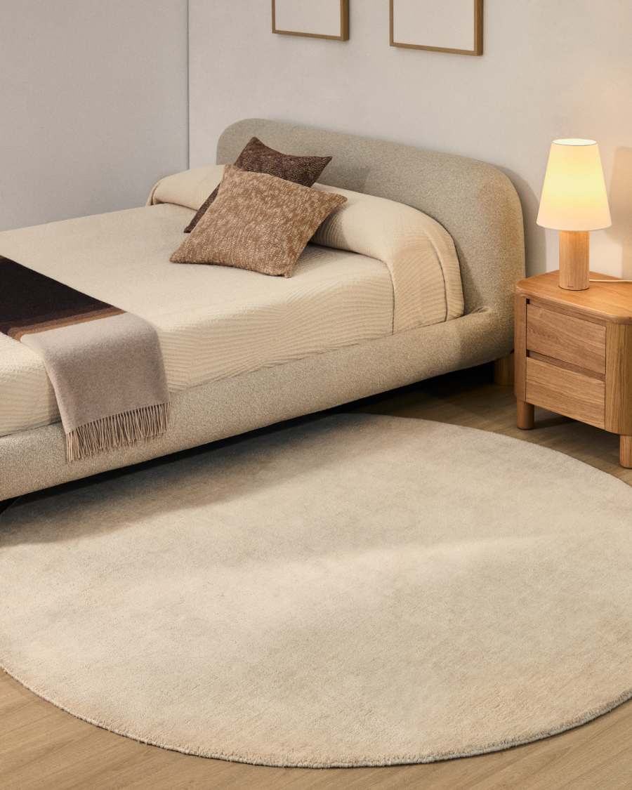 Empuries round rug in ecru Ø200 cm