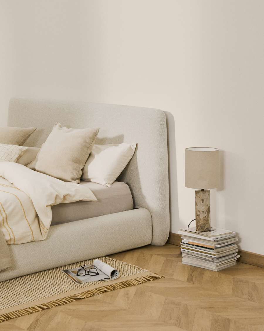 Martina bed cover in ecru chenille for mattress 160 x 200cm