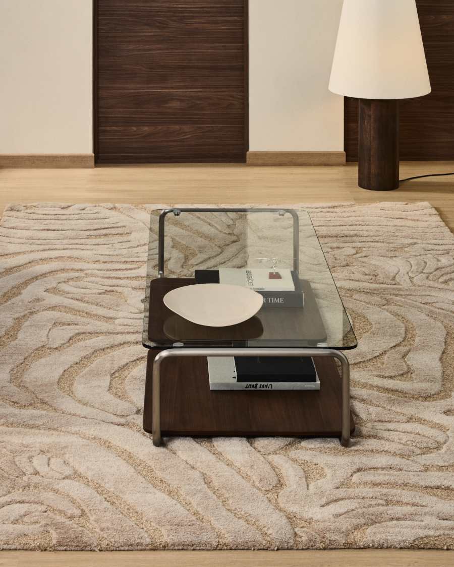 Tribet zebra jacquard wool blend rug 160 x 230 cm