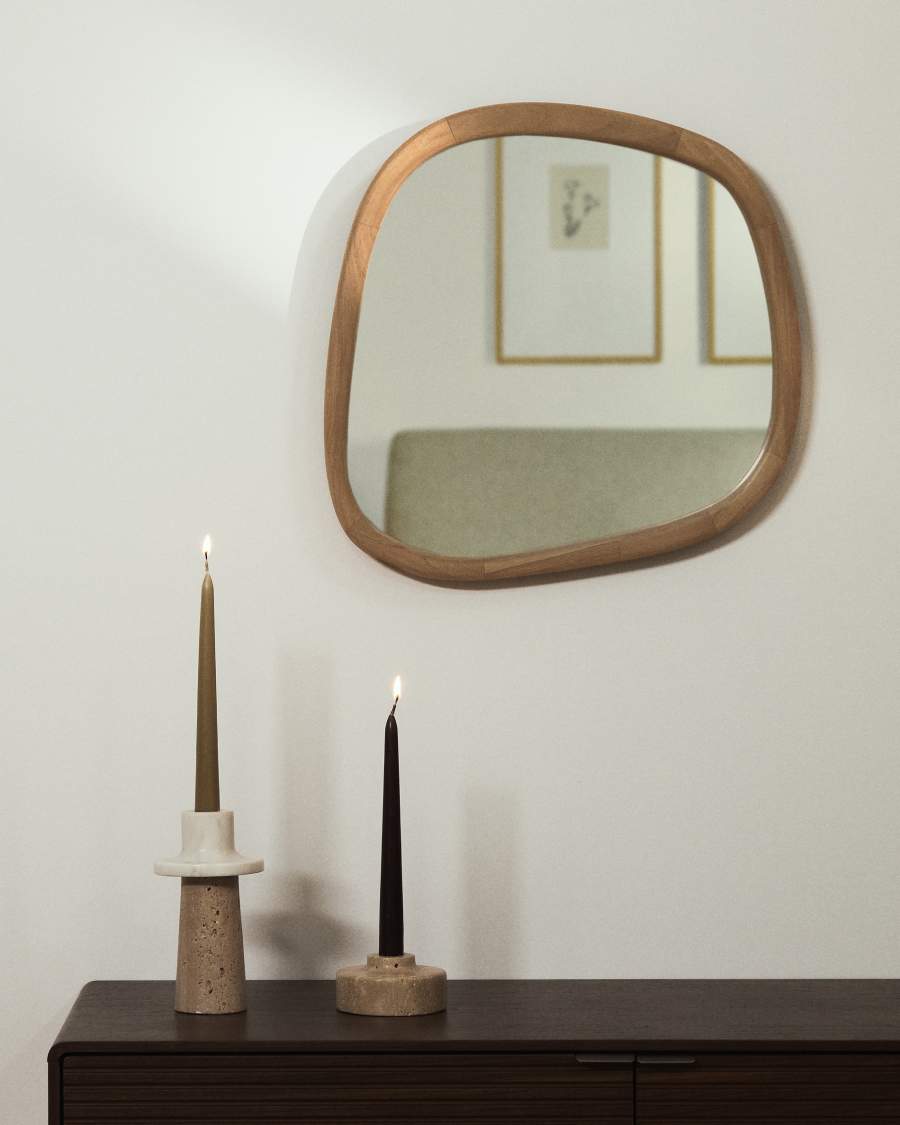 Alura teak wood mirror 45,5 x 47 cm FSC 100%