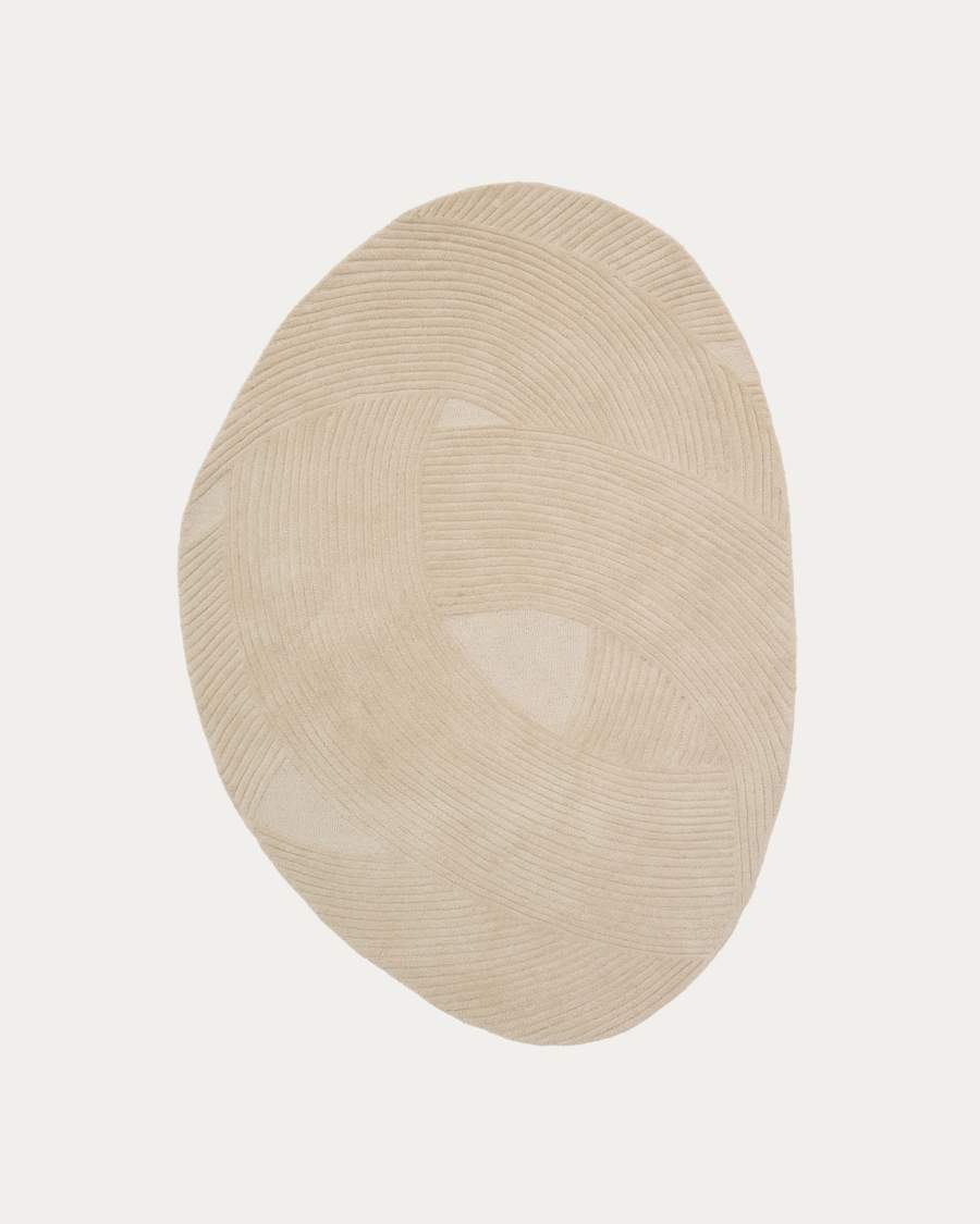 Domm beige wool rug, 160 x 230 cm