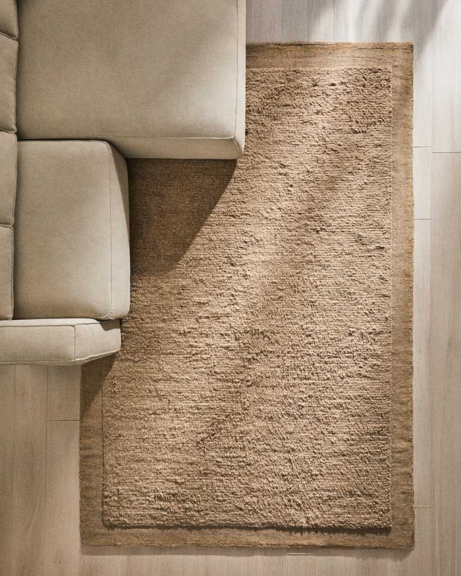 Marely beige wool rug 300 x 200cm
