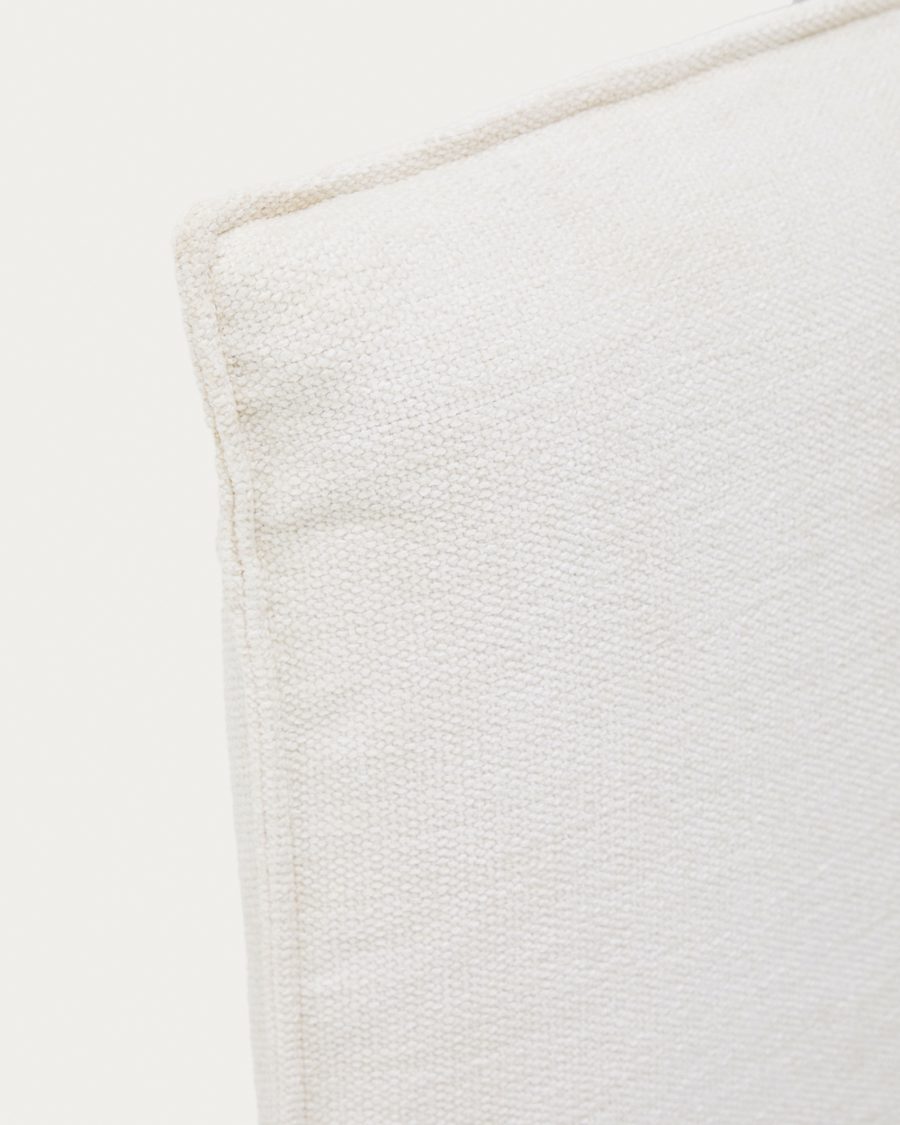 Jaira headboard cover in white chenille for a bed up to 150 cm