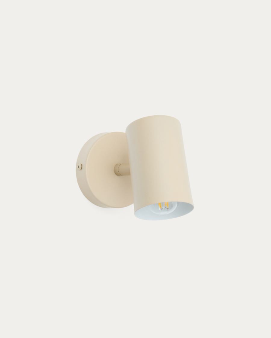 Manie metal wall-mounted light fixture with beige textured finish