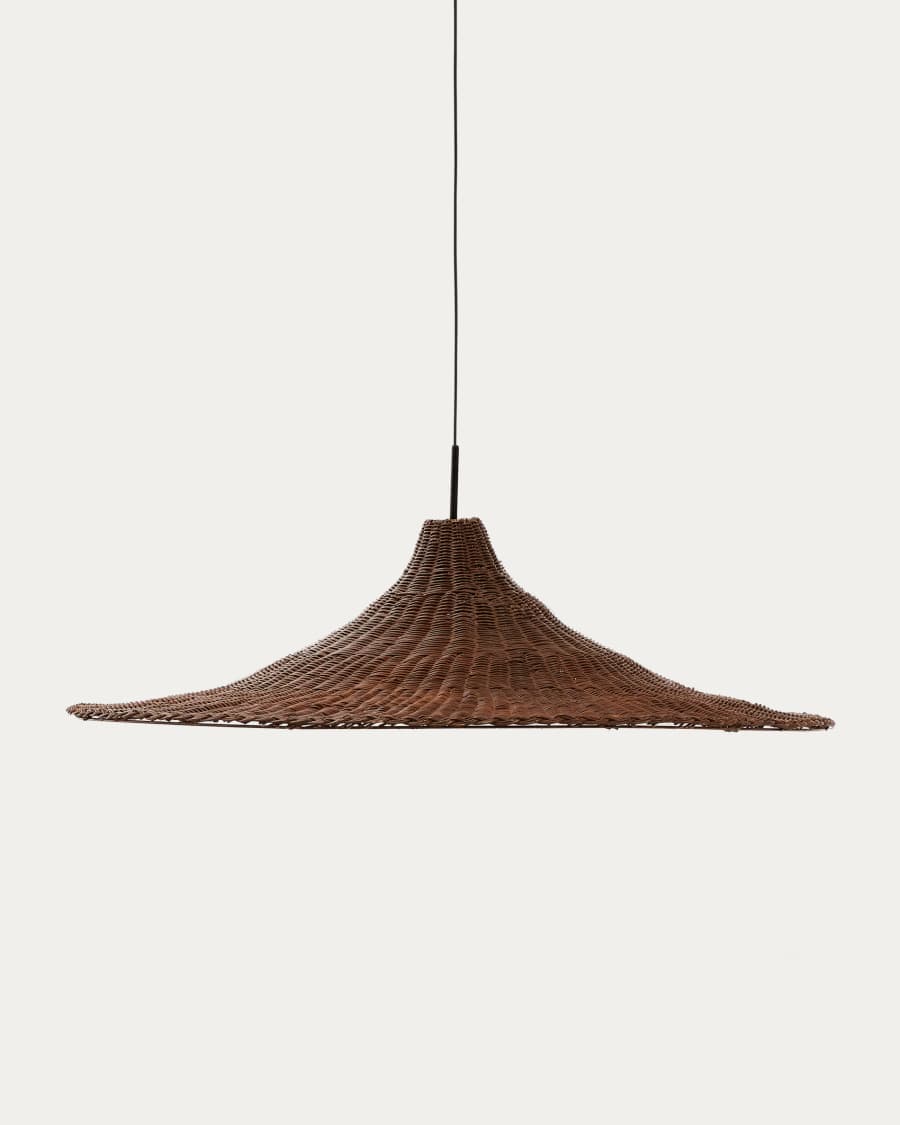 Bladia rattan ceiling lamp shade with brown finish Ø90cm