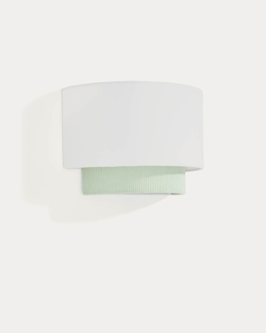 Bianella cotton and turquoise corduroy wall light Ø 40cm