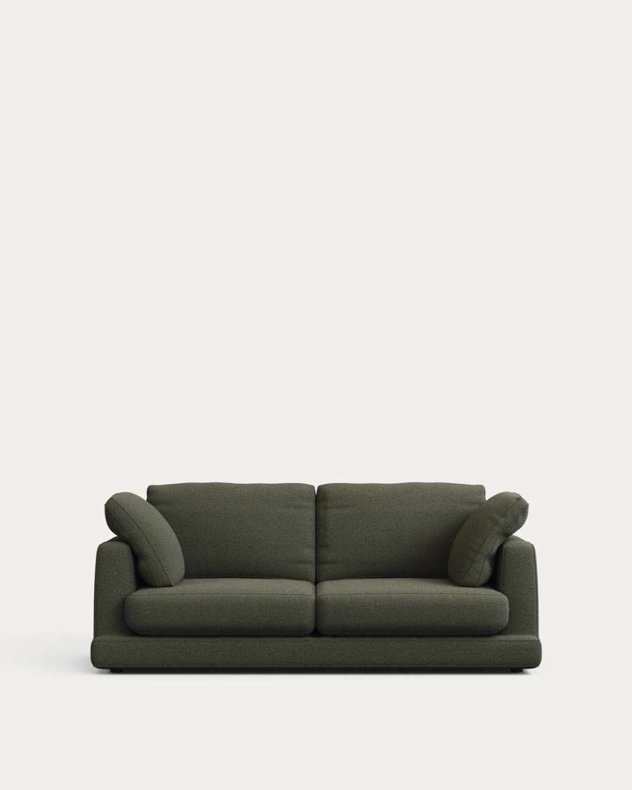 Gala 3-seater sofa in dark green chenille FSC Mix Credit 210 cm
