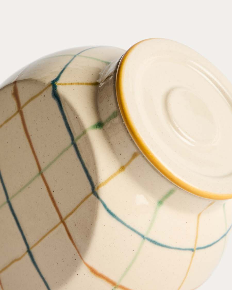 Belor ceramic pot with multicoloured lines 17cm
