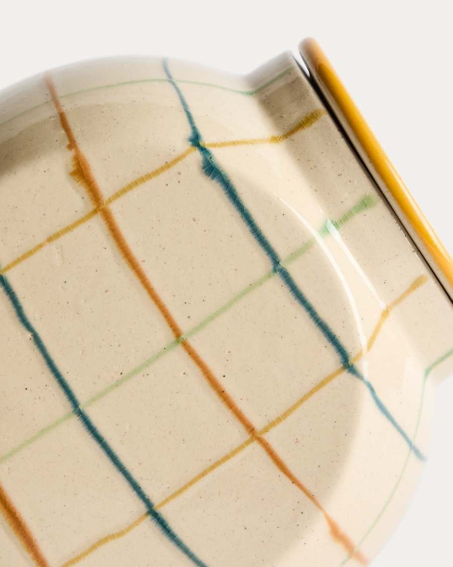 Belor ceramic pot with multicoloured lines 17cm