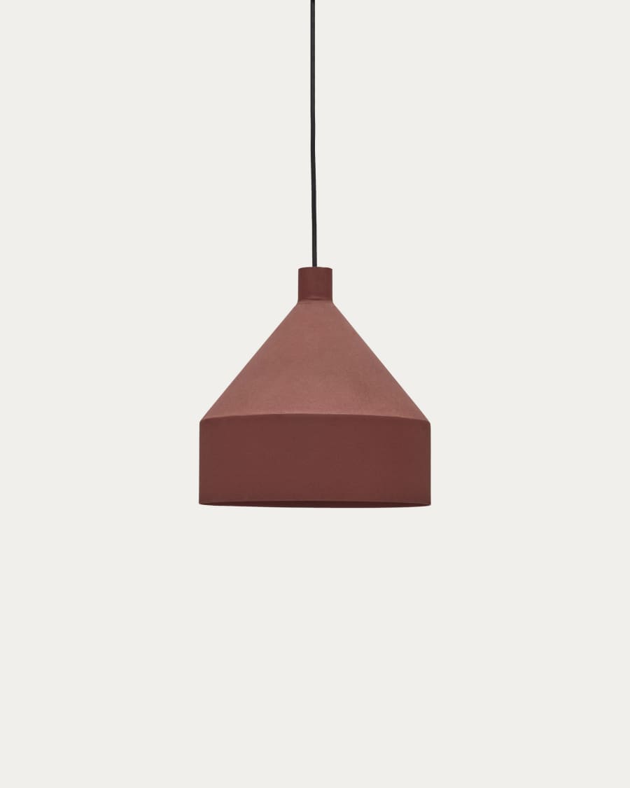 Peralta ceiling lamp in metal with a terractotta painted finish, Ø 30 cm