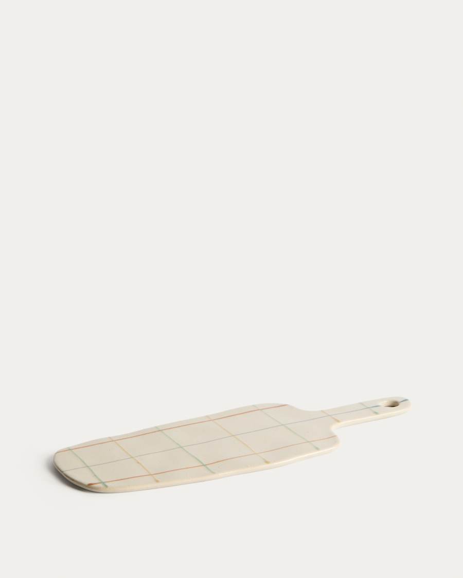 Belor ceramic serving board with multicoloured lines 36 x 13.8cm