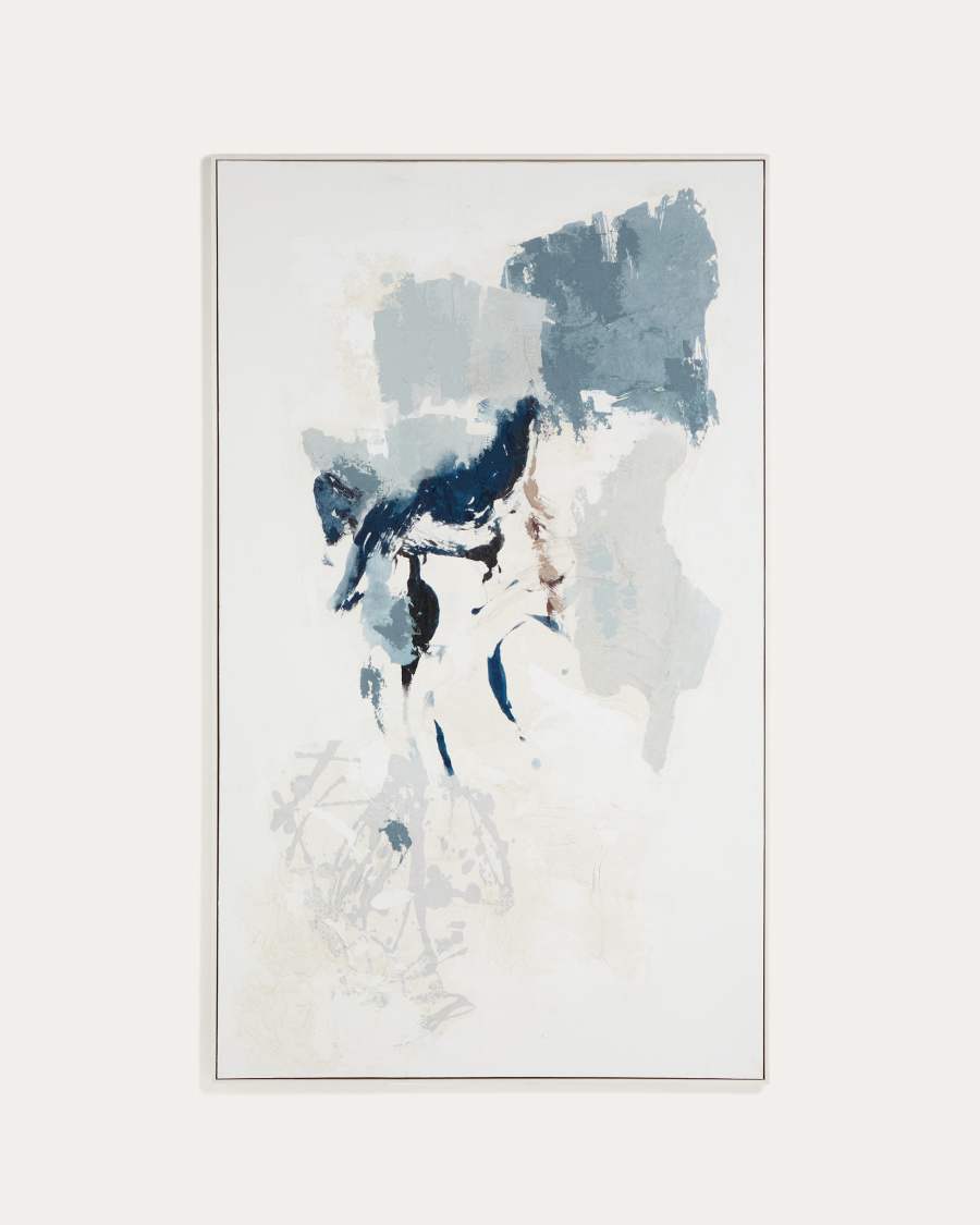 Erale grey and blue hand-painted abstract picture 120 x 200cm