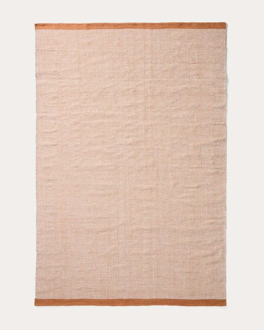 Tinei orange striped 100% PET rug 200 x 300cm