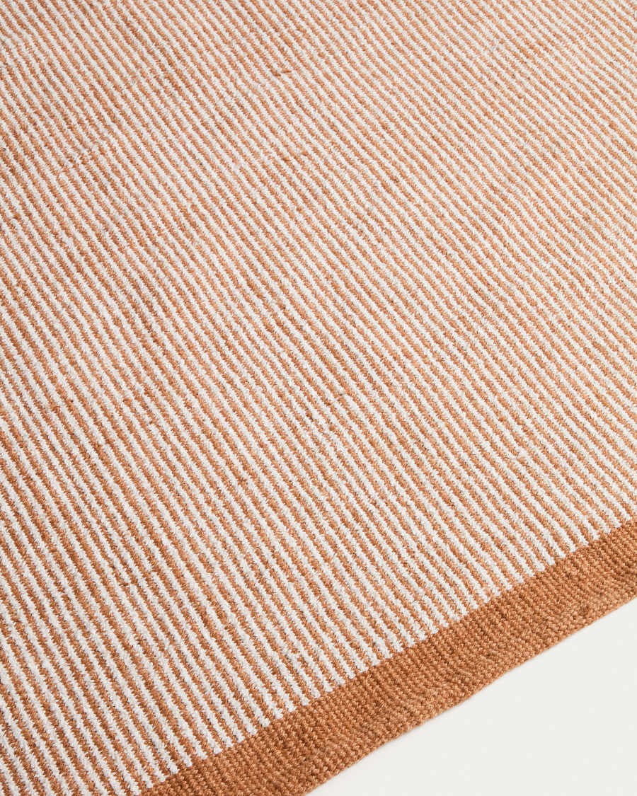 Tinei orange striped 100% PET rug 200 x 300cm