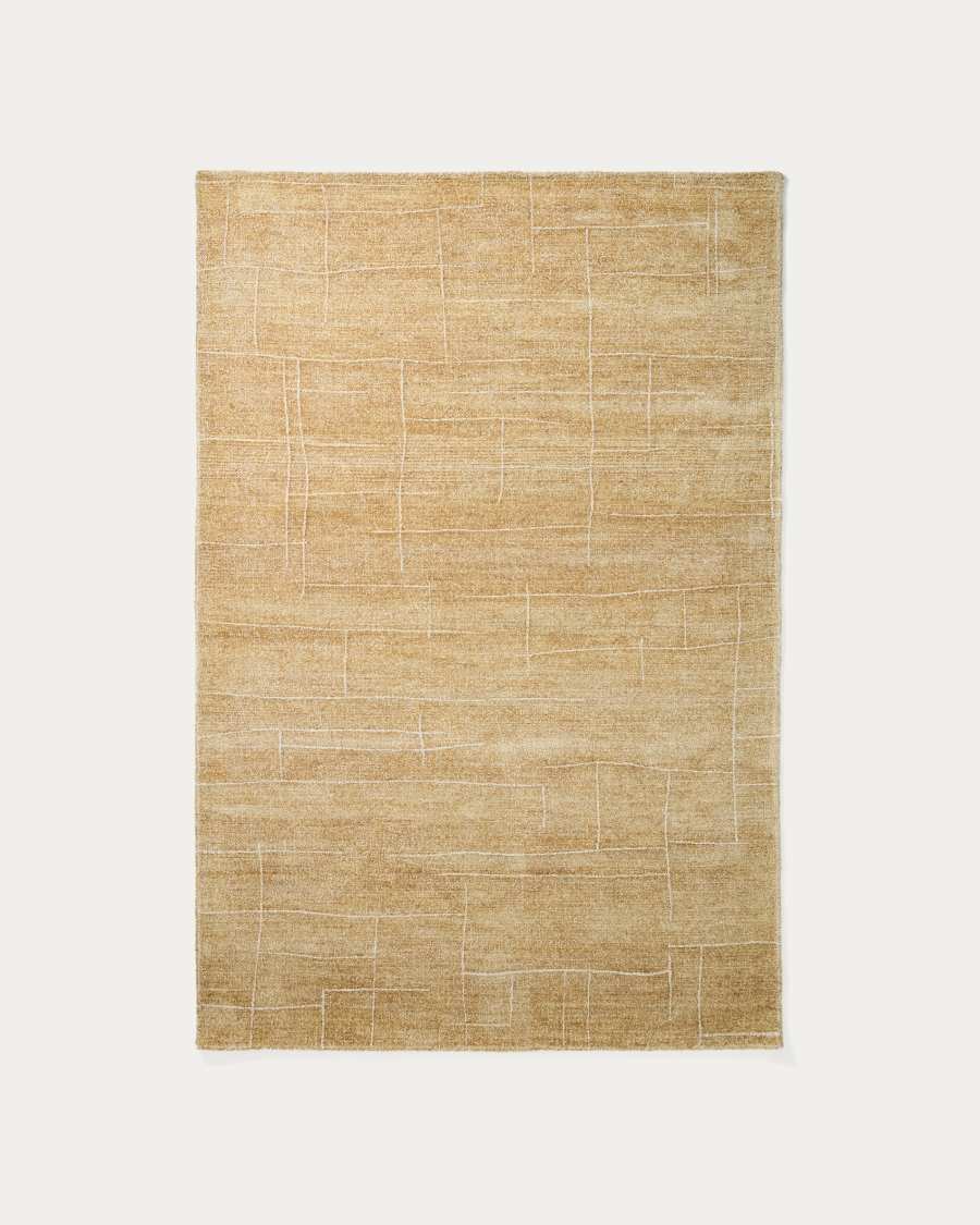 Eloda mustard wool and viscose rug 160 x 230cm
