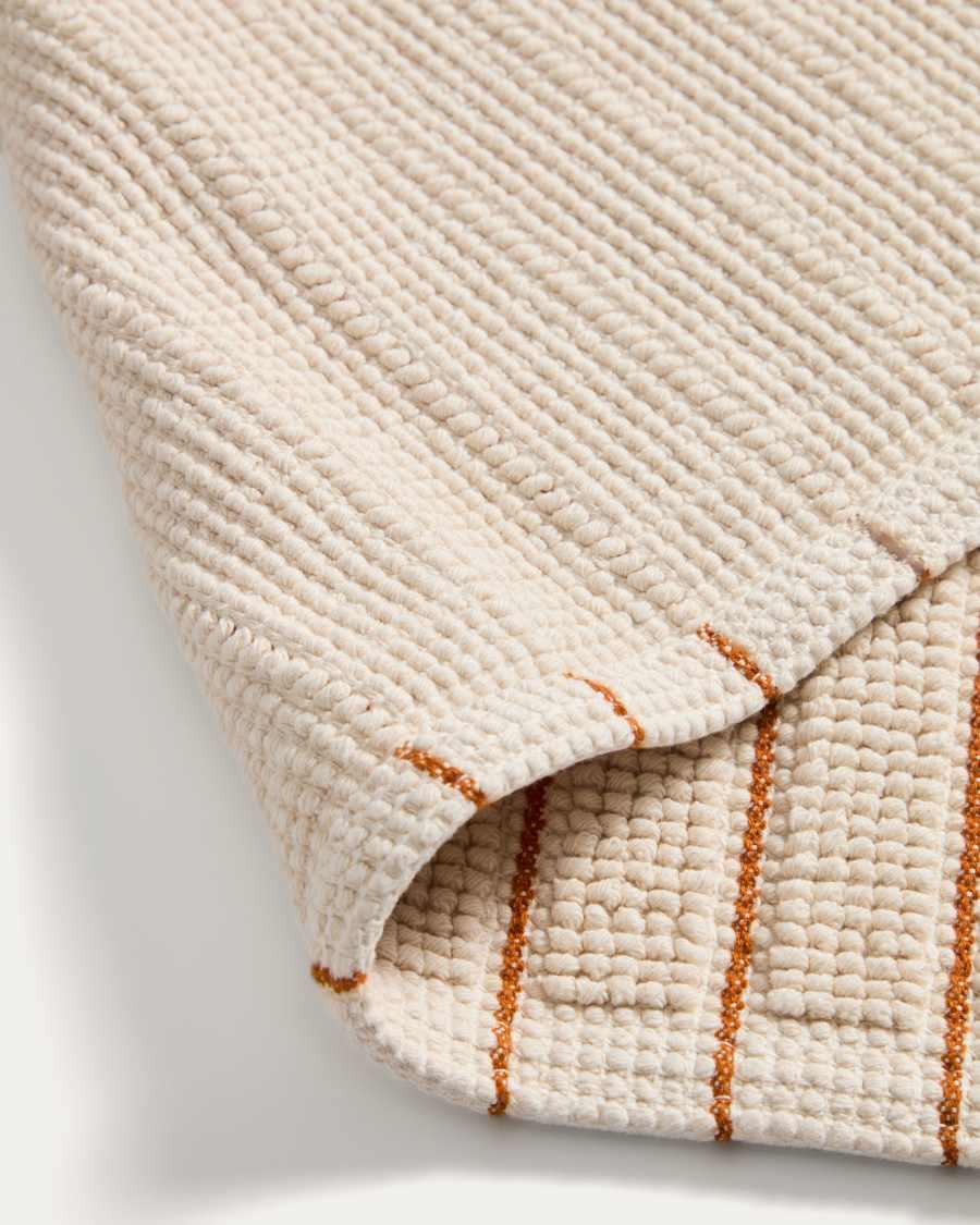 Merade cotton bathmat with orange stripes 50 x 80cm