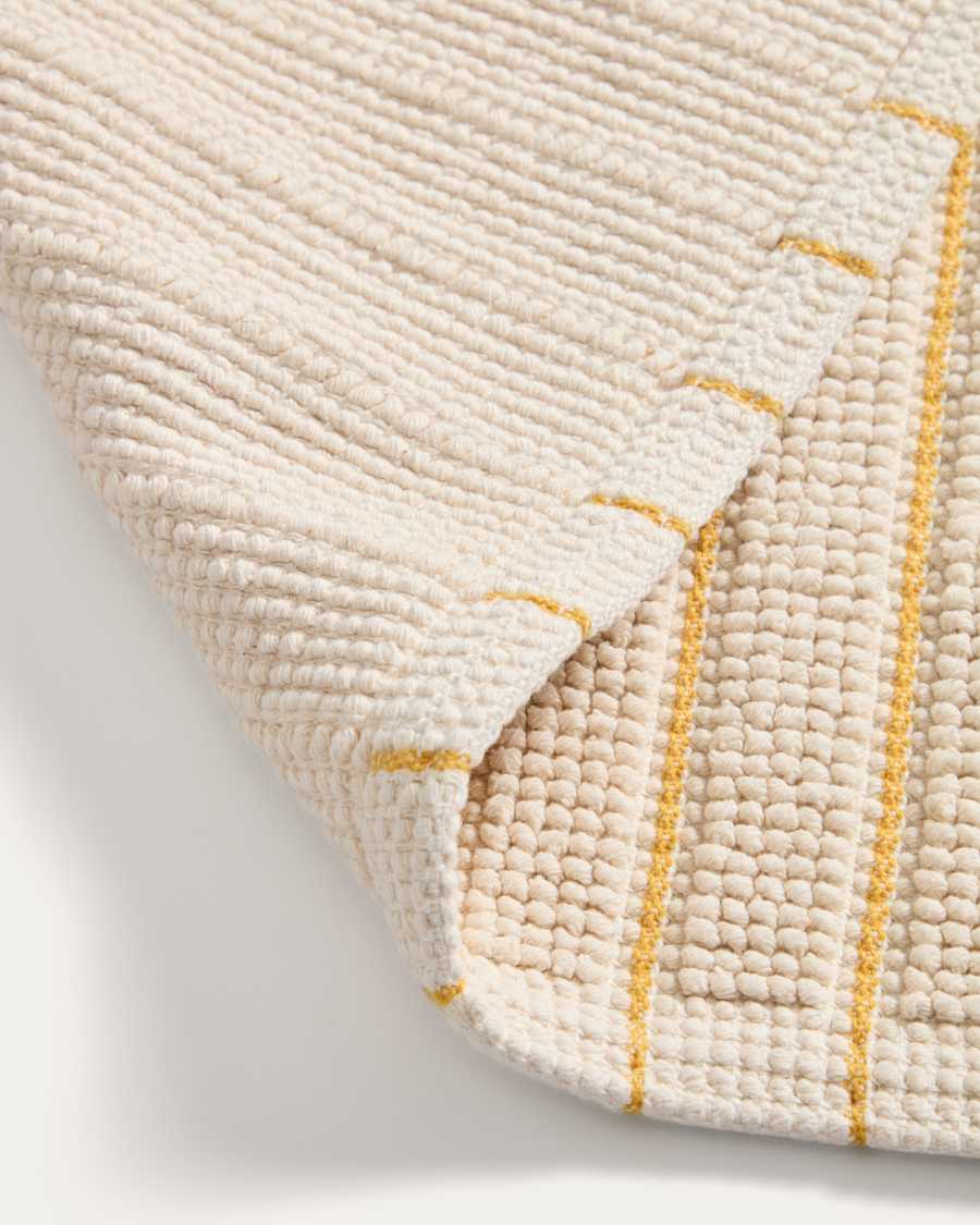 Merade cotton bathmat with yellow stripes 50 x 80cm