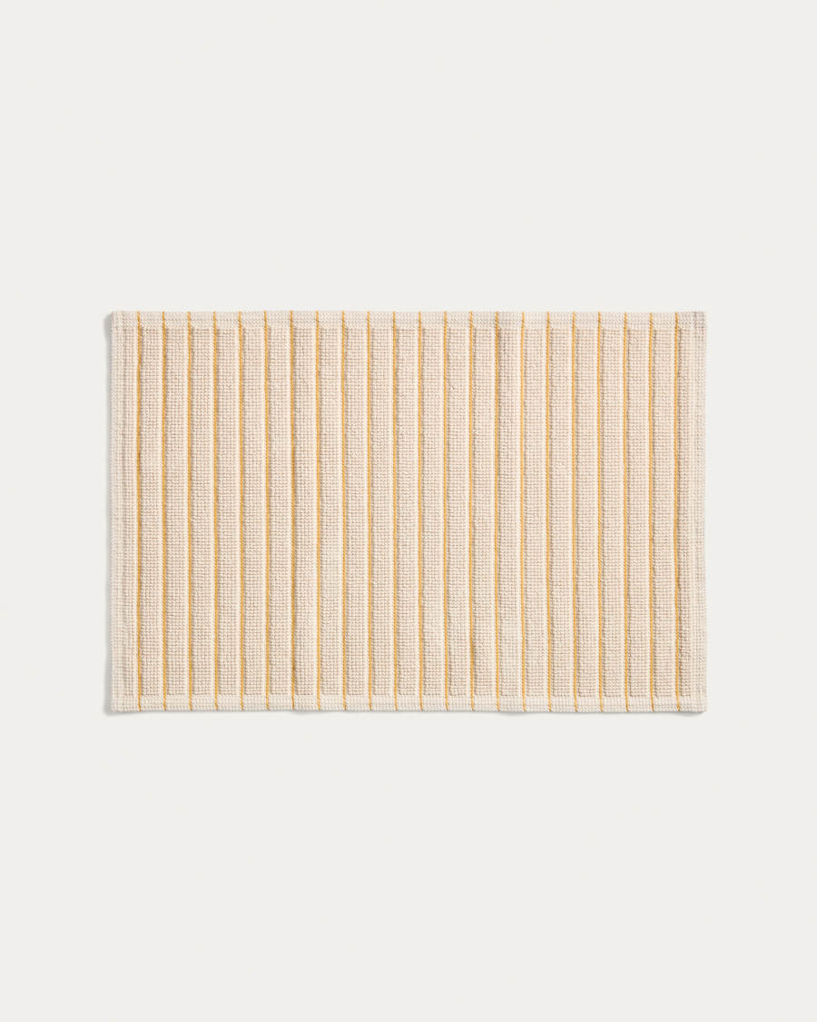 Merade cotton bathmat with yellow stripes 50 x 80cm
