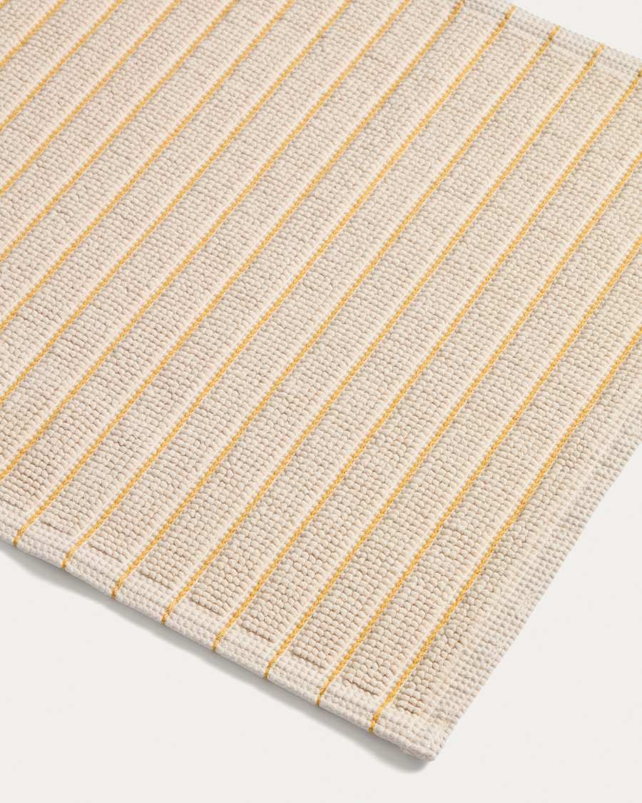 Merade cotton bathmat with yellow stripes 50 x 80cm