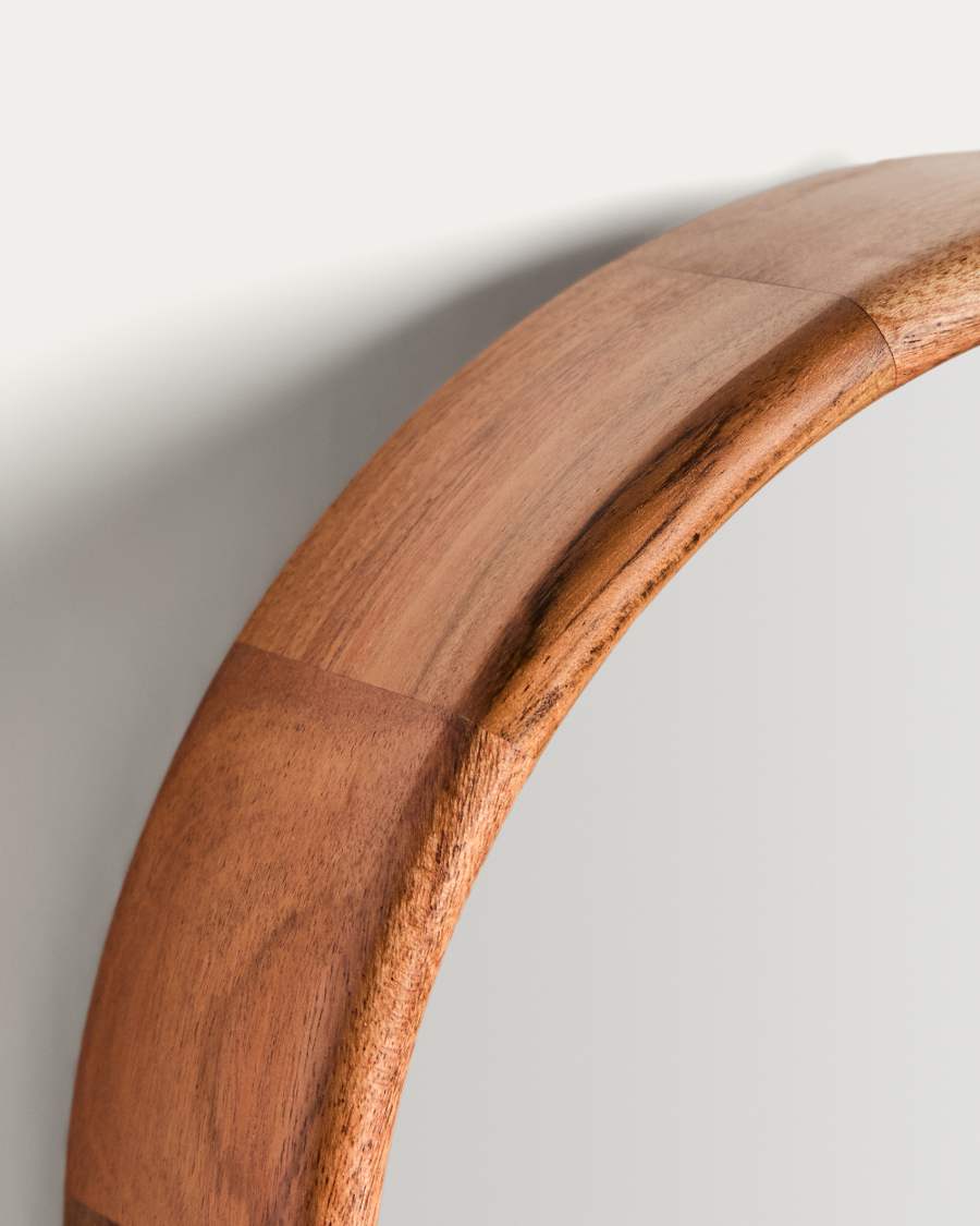 Berale acacia wood mirror Ø30.5cm
