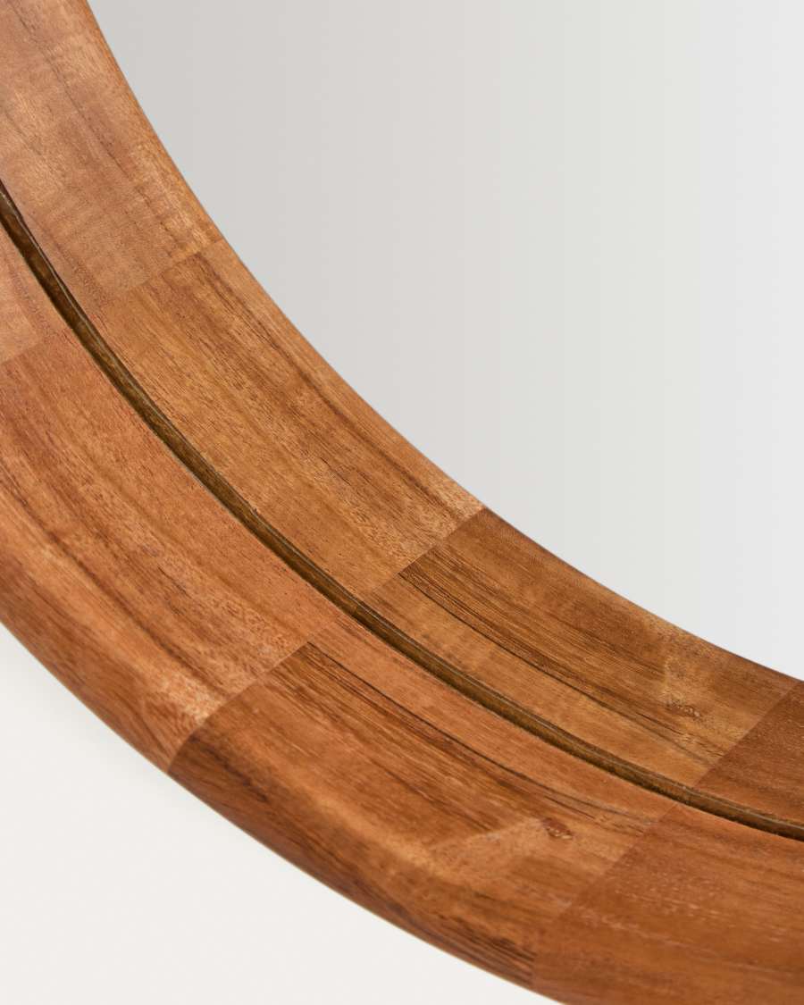 Berale acacia wood mirror Ø49.5cm