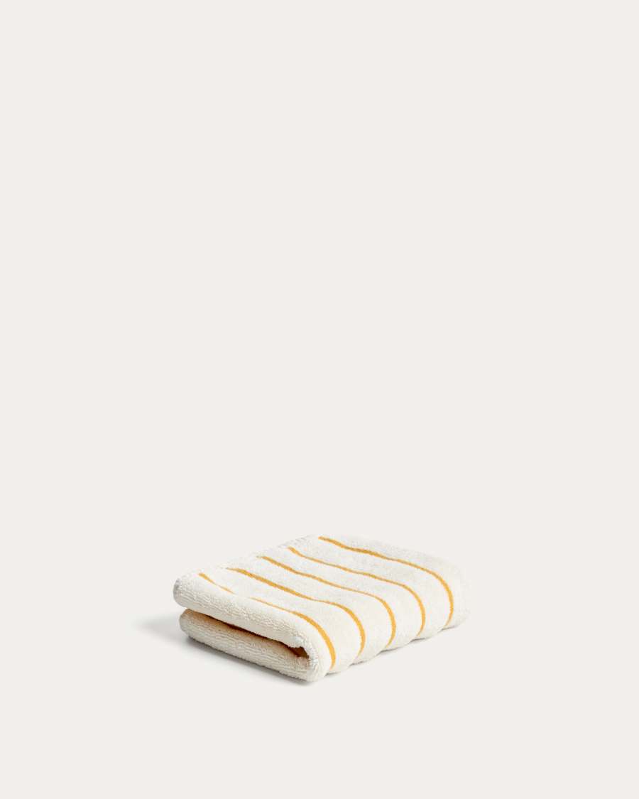 Dorane 100% cotton hand towel with yellow stripes 30 x 50cm