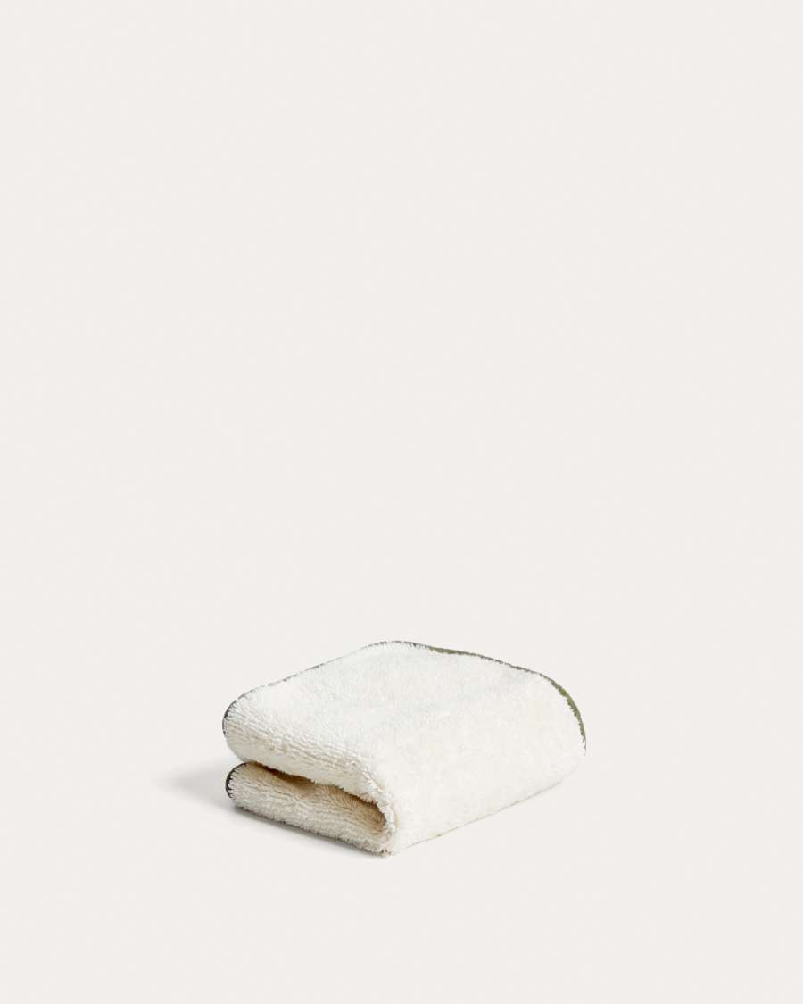 Sedora 100% cotton hand towel with green contrast detail 30 x 50cm