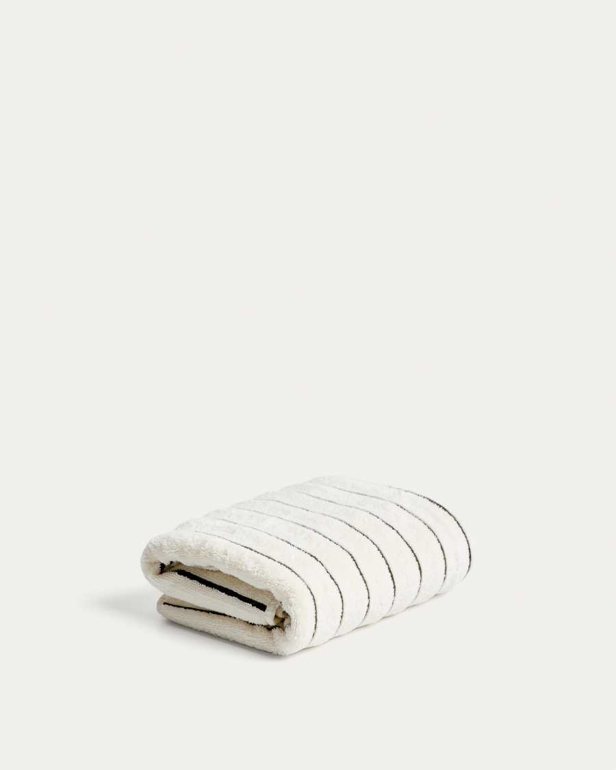 Dorane 100% cotton hand towel with green stripes 50 x 90cm