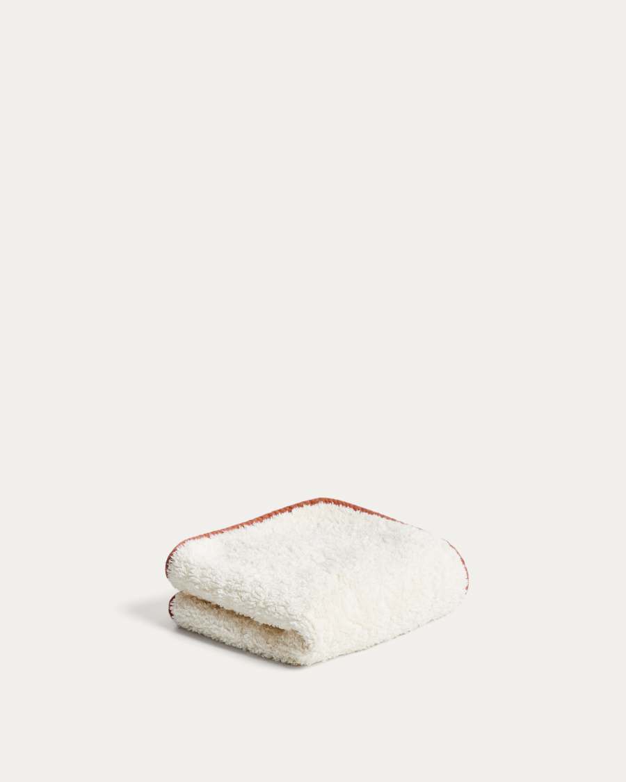 Sedora 100% cotton hand towel with orange contrast detail 30 x 50cm