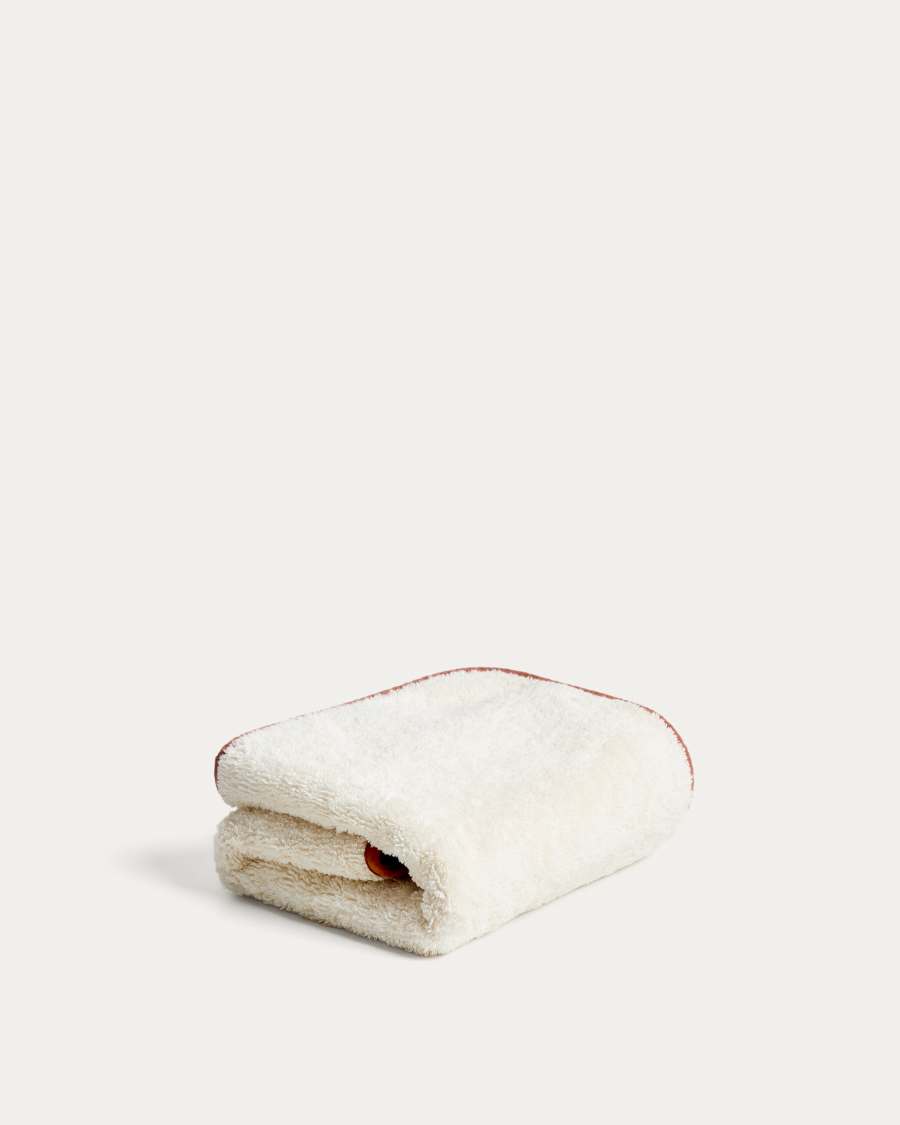 Sedora 100% cotton hand towel with orange contrast detail 50 x 90cm