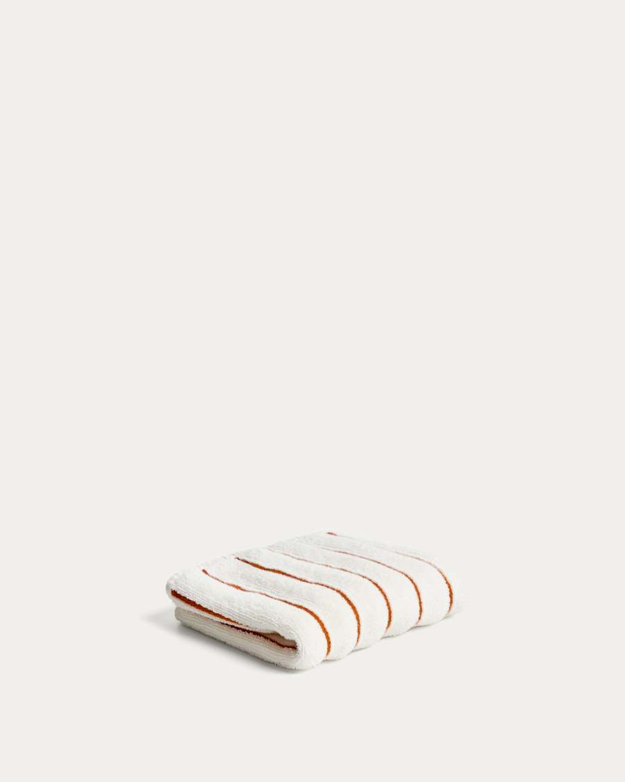 Dorane 100% cotton hand towel with orange stripes 30 x 50cm