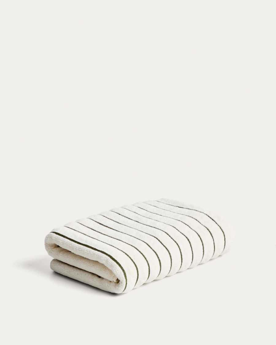 Dorane 100% cotton bath towel with green stripes 70 x 140cm