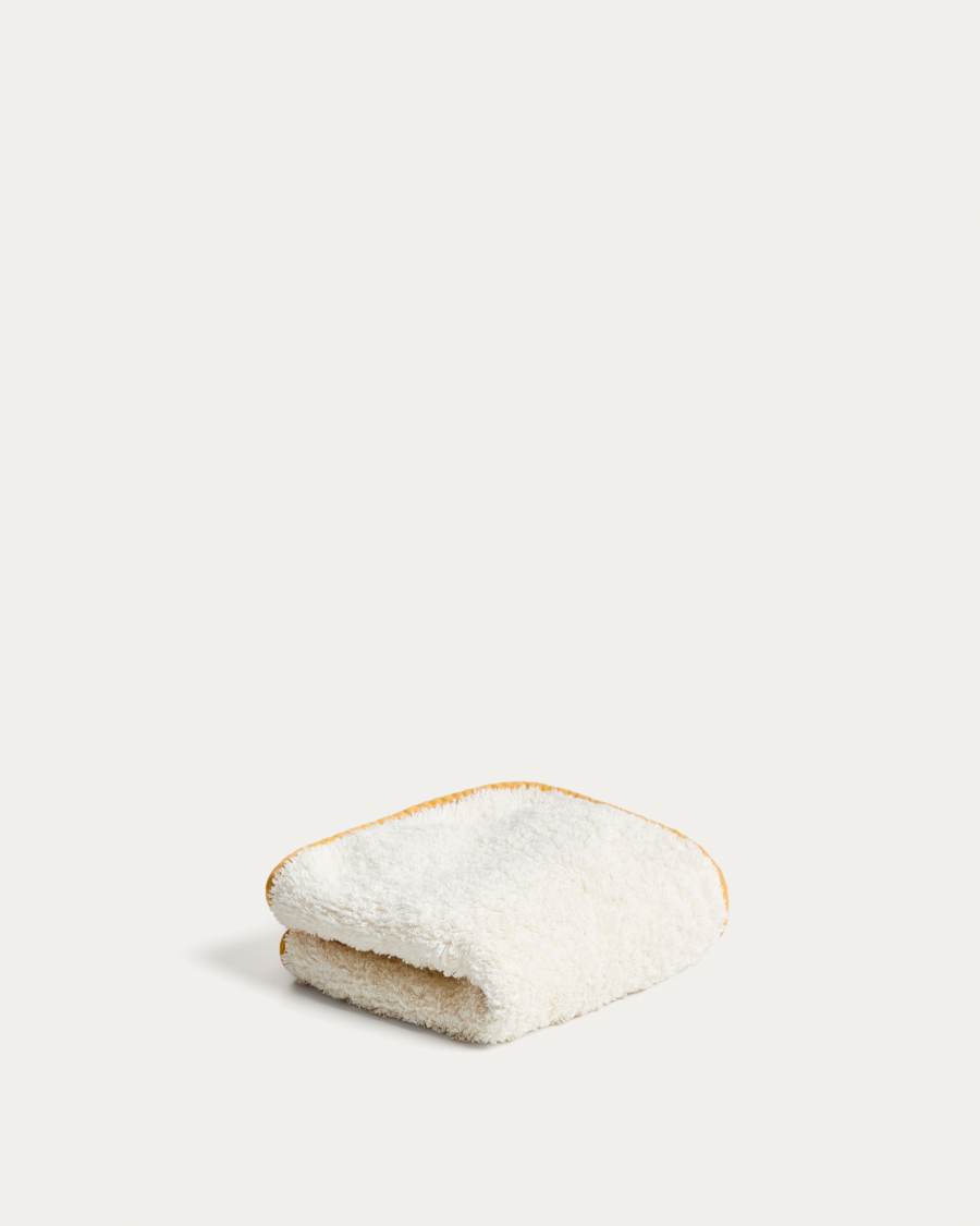 Sedora 100% cotton hand towel with yellow contrast detail 30 x 50cm
