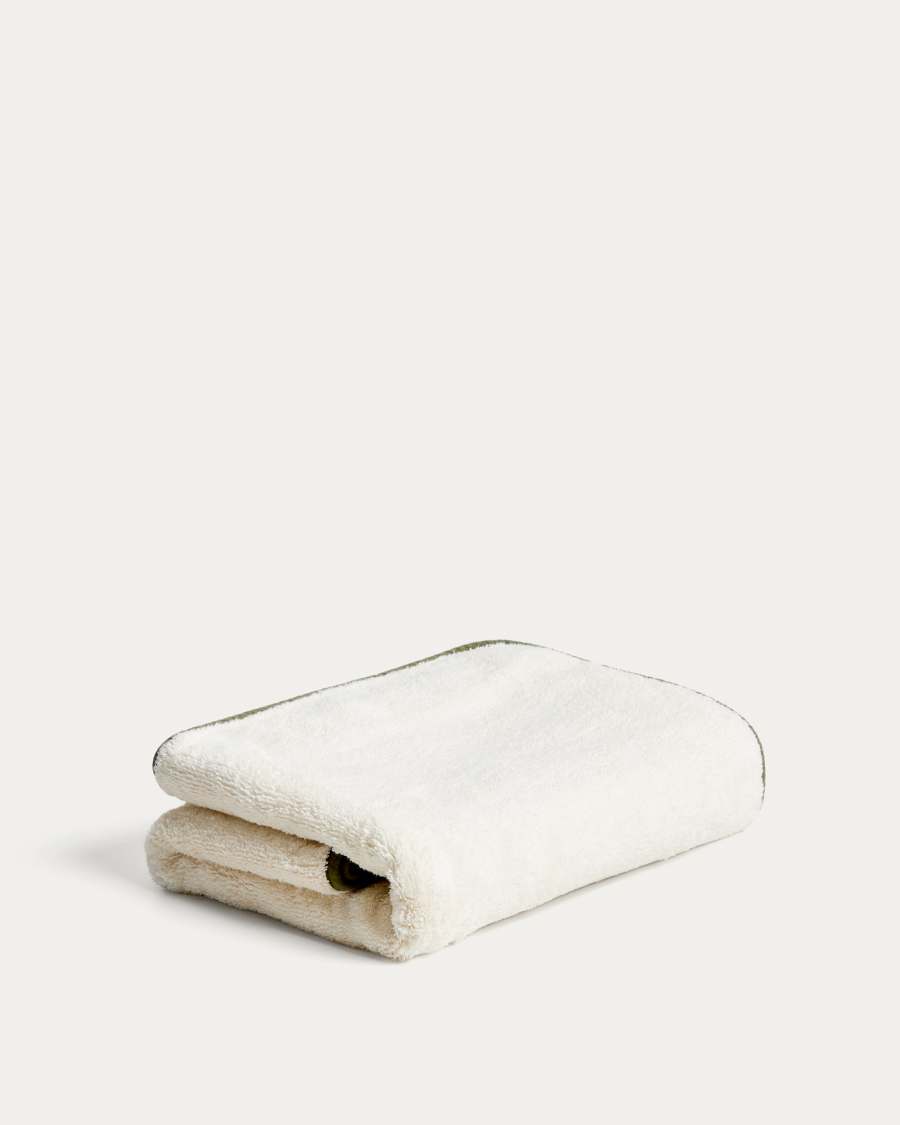 Sedora 100% cotton bath towel with green contrast detail 70 x 140cm