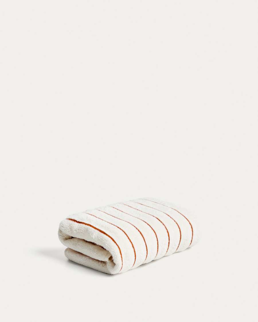 Dorane 100% cotton hand towel with orange stripes 50 x 90cm