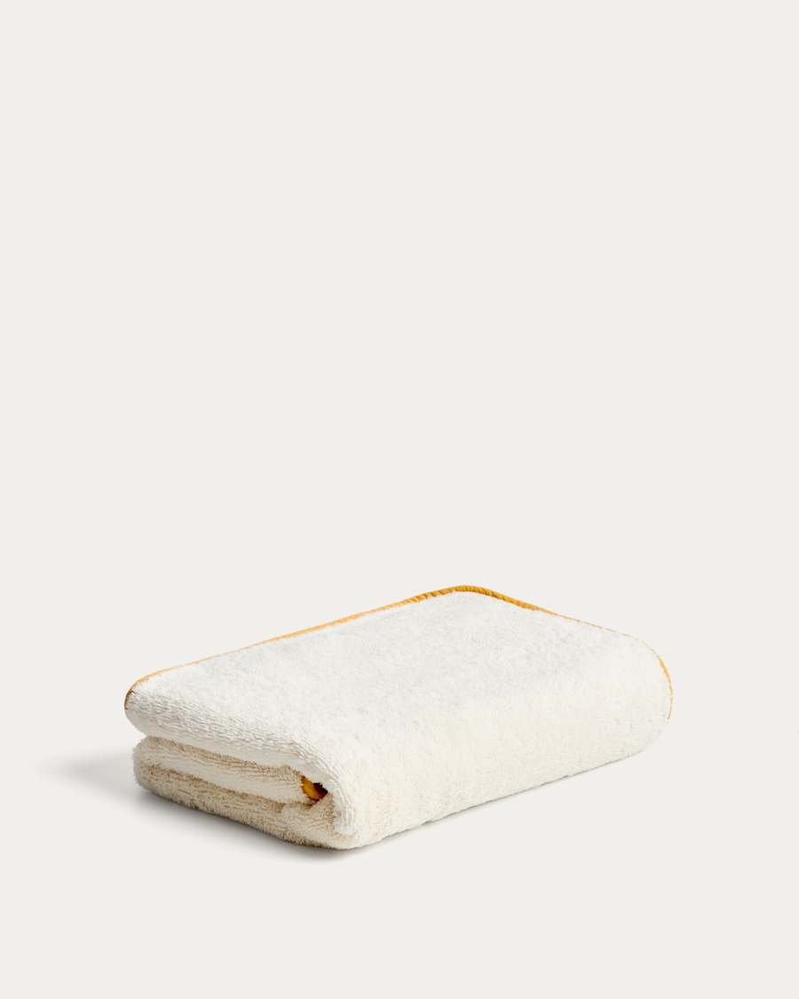 Sedora 100% cotton bath towel with yellow contrast detail 70 x 140cm