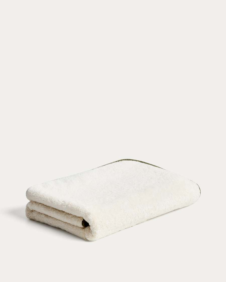 Sedora 100% cotton bath towel with green contrast detail 100 x 150cm