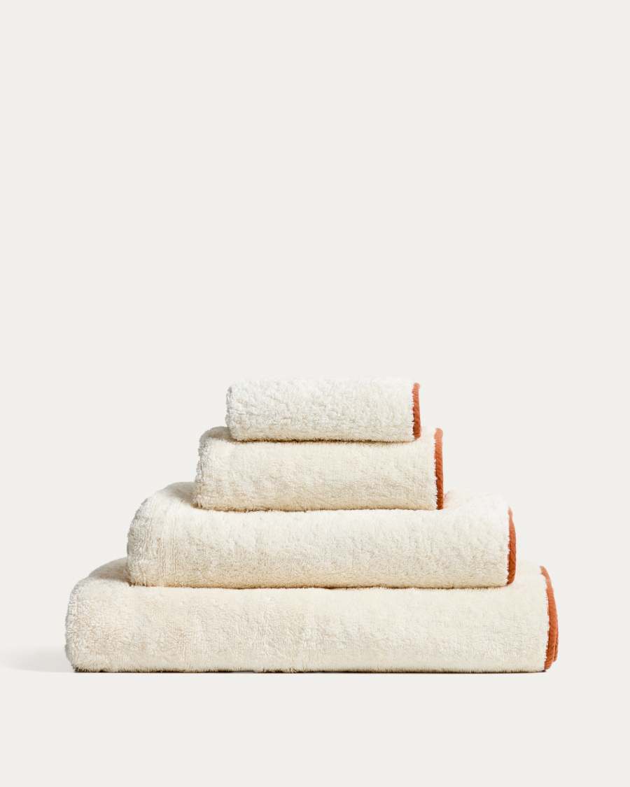 Sedora 100% cotton hand towel with orange contrast detail 30 x 50cm