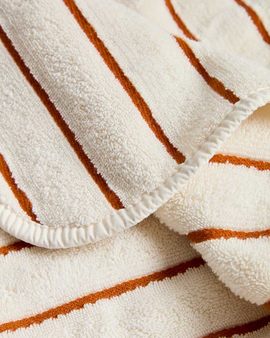 Dorane 100% cotton hand towel with orange stripes 30 x 50cm