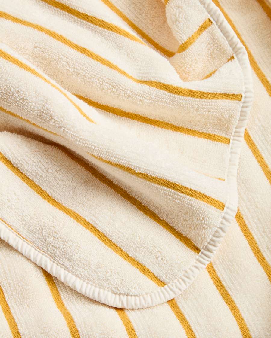 Dorane 100% cotton hand towel with yellow stripes 50 x 90cm