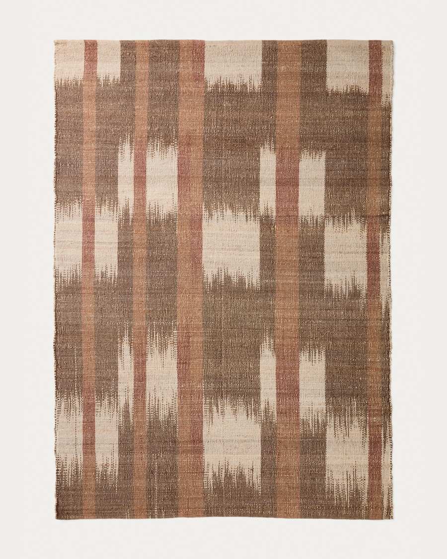 Domira jute rug with multicoloured ikat graphic 200 x 300 cm