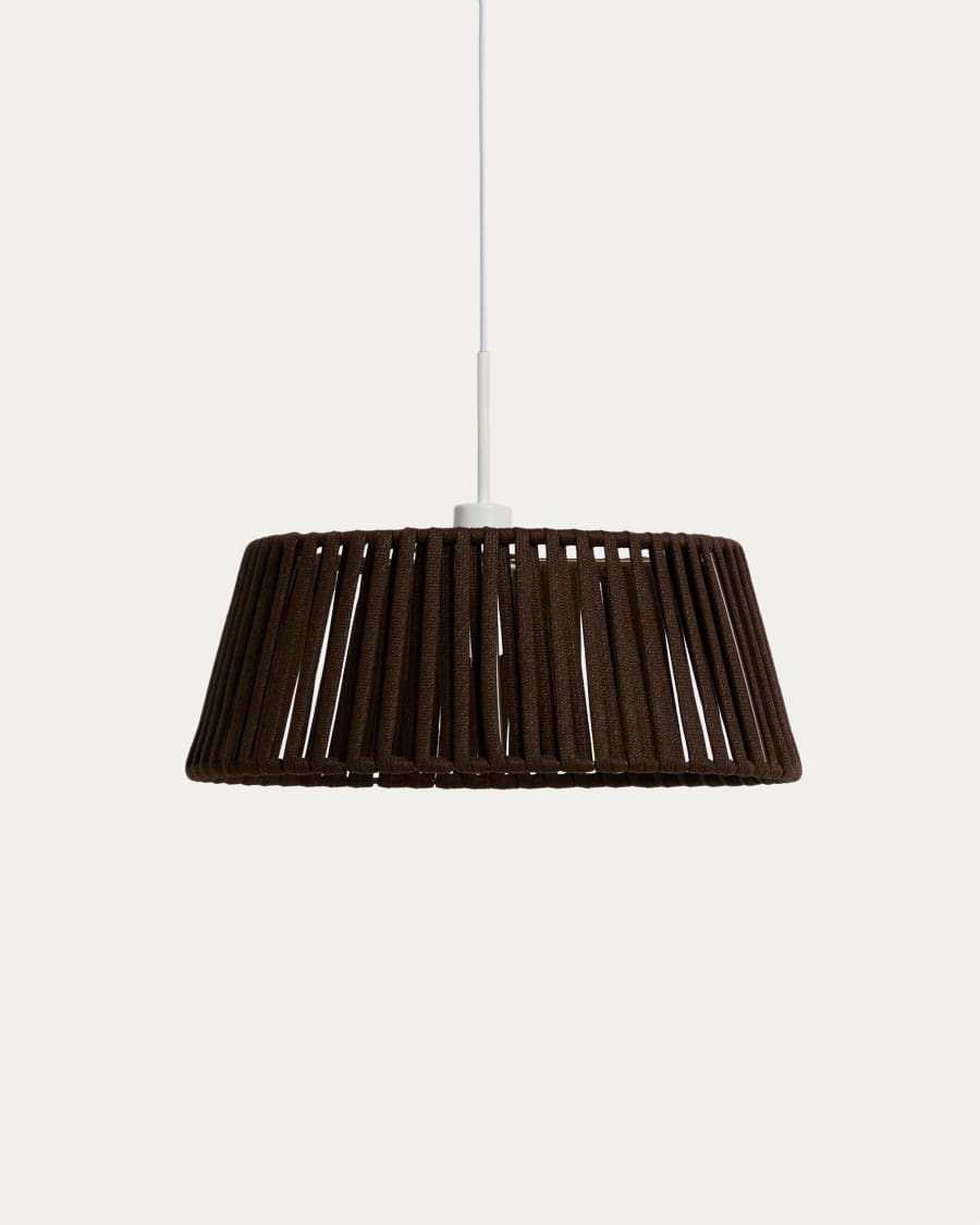 Aldet ceiling lamp shade in brown flat rope cord Ø46cm