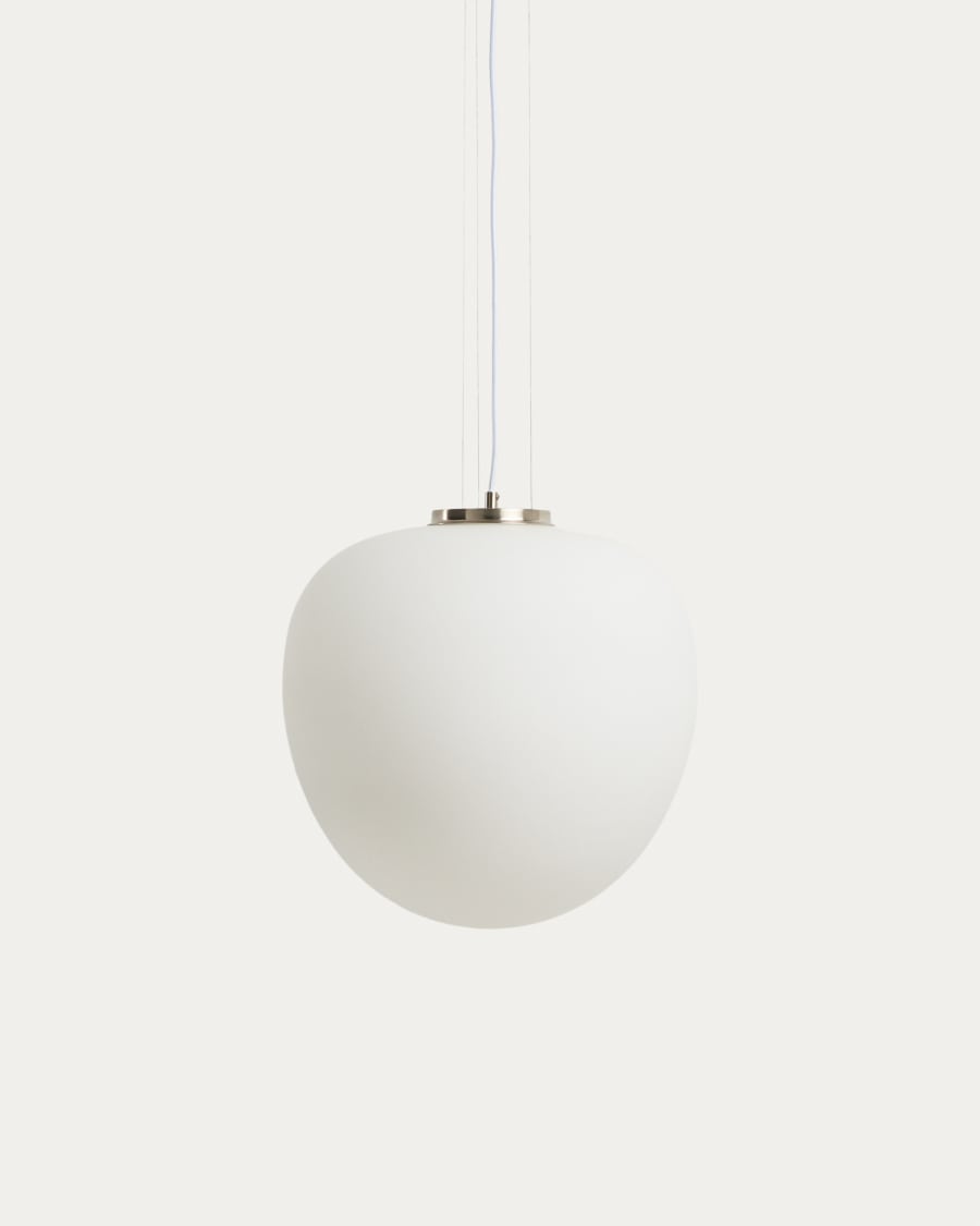 Ardali ceiling lamp in smoked glass and steel with brushed finish Ø25cm